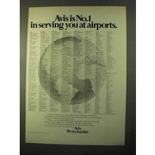 1970 Avis Rent a Car Ad - No.1 Serving You at Airports