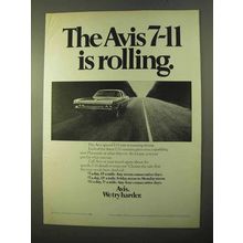 1970 Avis Rent a Car Ad - The Avis 7-11 is Rolling
