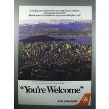 1979 Air Canada Ad, Vancouver - You're Welcome