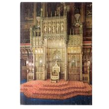THE THRONE, HOUSE OF LORDS, LONDON unused vintage postcard by Walter Scott =