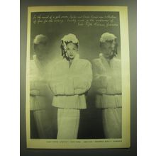 1945 Saks Fifth Avenue Furs Ad - mood of a gala season, Sophie and Omar Kiam