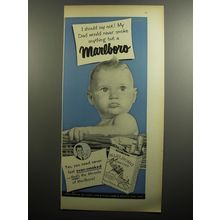 1951 Marlboro Cigarettes Ad - I should say not! My dad would never smoke