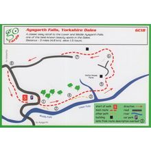 Aysgarth Falls Yorkshire Dales Ramblers Walking Map Card