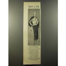 1954 Best & Co. Fashion Ad - Dyed-to-match beauties cashmere and tweed