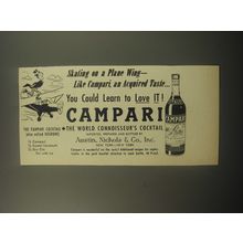 1959 Campari Aperitif Ad - Skating on a plane wing