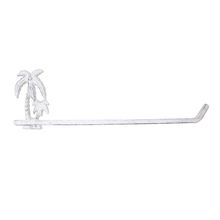 Pack Of 2] Whitewashed Cast Iron Palm Tree Wall Mounted Paper Towel Holder 17""