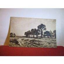 FAST FALLS THE EVENING TIDE by Benjamin Williams Leader antique postcard art =