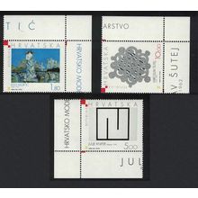 Croatia Paintings 6th series 3v Corners 2005 MNH SG#826-828