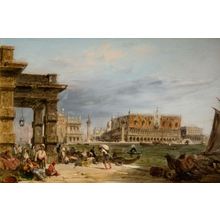 The Rialto, Venice, 1864 By Edward Pritchett Poster Canvas Movie Film Print A0 A