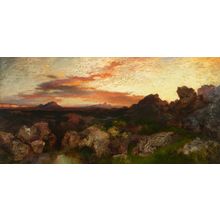 Thomas Moran - Glowing Evening New Mexico Poster Canvas Movie Film Print A0 A1 A