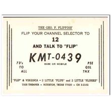 kmt-0439 george flippin houston texas 1960s cb qsl vintage postcard