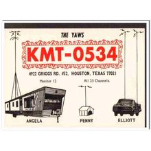 kmt-0534 elliott yaw houston texas 1960s cb radio qsl vintage postcard