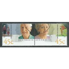 AUS 1999 SE~TE PAIR 45c 'YEAR OF THE OLDER PERSON' FINE USED (EBID40-228)