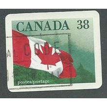 CAN 1989 38c (S/A) 'CANADIAN FLAG AND FOREST'(IMPERFED) FINE USED (EBID41-608)