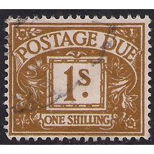 GB 1960 QE2 1/-d Ochre Postage Due Used SG D64 Wmk 179 ( F605 )