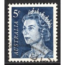 AUSTRALIA 1967: QUEEN ELIZABETH II DEFINITIVES - 5c BLUE USED (G4)