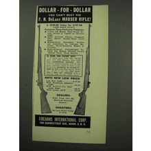 1950 F.I. Ad - F.N. De Luxe Mauser Rifle - Dollar-for-Dollar