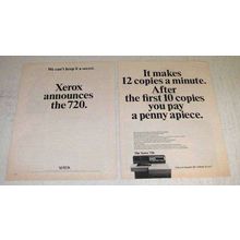 1966 Xerox 720 Copier Ad - Makes 12 Copies a Minute