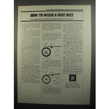 1984 GM General Motors Ad - How to Wear a Seat Belt