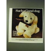 1987 Gund Woofer Stuffed Dog Ad - Such a Gund Dog