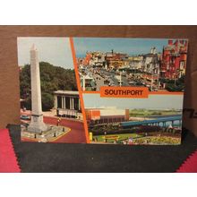 multiview, SOUTHPORT, LANCASHIRE used postcard Colourmaster 1973 pm =
