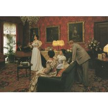 Warwick Castle The Music Room Madame Tussauds Waxwork Postcard