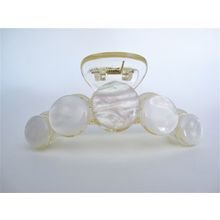 Large white shiny shell effect hair claw clip