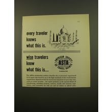 1961 ASTA American Society of Travel Agents Advertisement