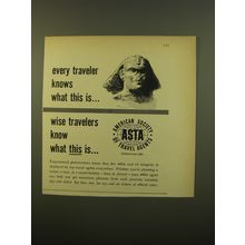 1961 ASTA American Society of Travel Agents Ad - Every traveler knows