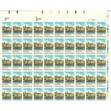 Rhode Island Statehood Sheet of Fifty 25 Cent Postage Stamps Scott 2348