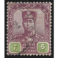 JOHORE 1921 w.MSCA 5c Sc#107 USED @N808