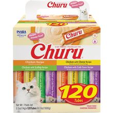 INABA Churu Cat Treats, Lickable, Squeezable Creamy Purée with Vitamin E, 0.5 Ou