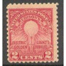 655 2c Edison's First Lamp Barely Clears MNH Q0755