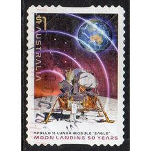 Australia 2019 Moon Landing - 50 Years - Lunar Module "Eagle" $1 s/a Used