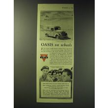 1942 Y.M.C.A. Young Men's Christian Association Ad - Oasis on wheels