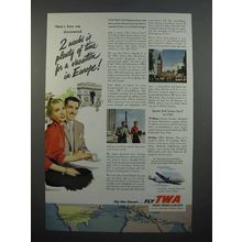 1953 TWA Airline Ad - 2 Weeks is Plenty of Time