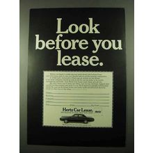1969 Hertz Car Lease Ad - Look Before You Lease