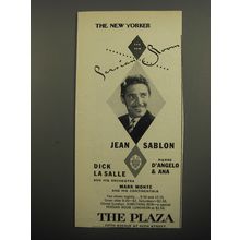 1951 The Plaza Hotel Ad - The new Persian Room Jean Sablon
