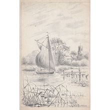 Rackham Boats Norwich Plumstead Picture Framer Advertising Old Postcard