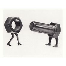 Mrs Nut & Mr Bolt Toolbox Nuts Bolts Real Photo Art Postcard