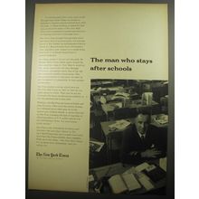 1956 The New York Times Ad - The man who stays after schools