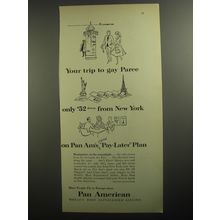 1956 Pan American Airlines Ad - Your trip to gay Paree only $52