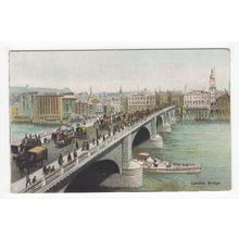 London Bridge Art Postcard with Paddle Steamer L5