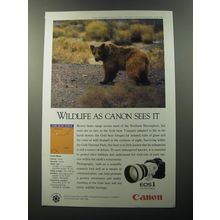 1992 Canon EOS 1 Camera Advertisement - Gobi Bear - Wildlife as Canon sees it