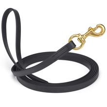 Dog Pet Leash Black w/ Brass Hardware W 5/8" - L20'