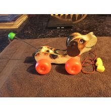 Old Vintage Original Fisher Price Snoopy # 693 7 1/2" Long Working 1966