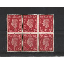 GB.SG463 1d Scarlet Block of 6.Mounted Mint.Jul25