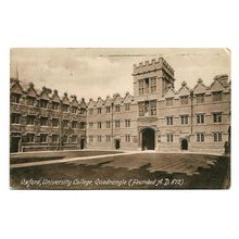 Postcard UK Oxfordshire Oxford University College quadrangle posted 1914