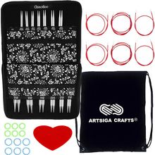 Chiaogoo Twist Red Lace 5-Inch Complete 7500-C Interchangeable Circular Knitting