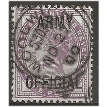 1896 O43 1d Lilac Army Official Fine Used. .